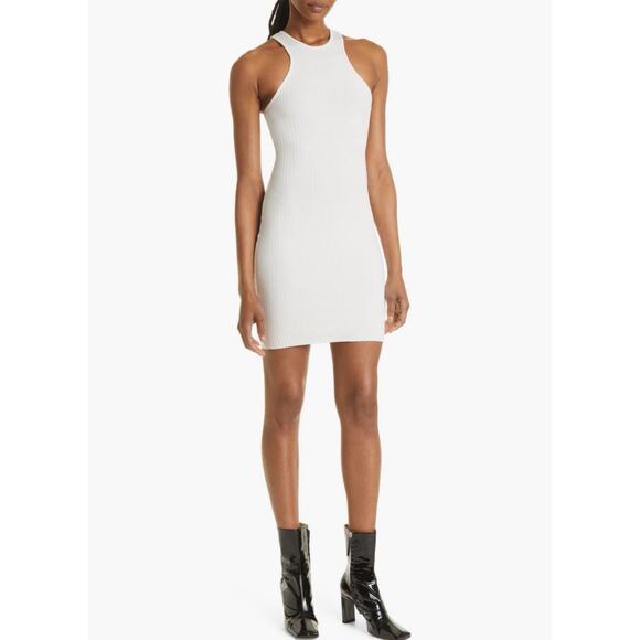 The Range Carved Stretch Cotton Rib Mini Dress, Large - Picture 6 of 12